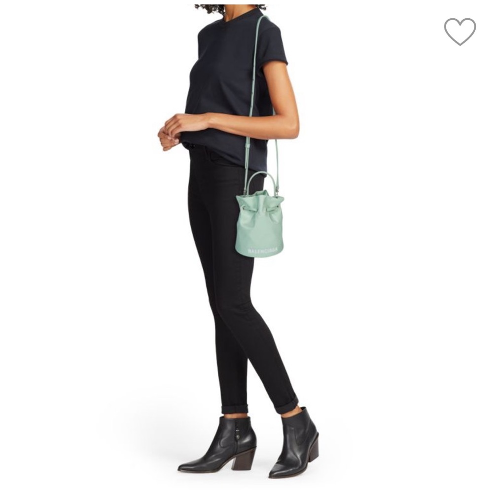 Balenciaga wheel drawstring bucket bag- Light Green - Picture 4 of 12